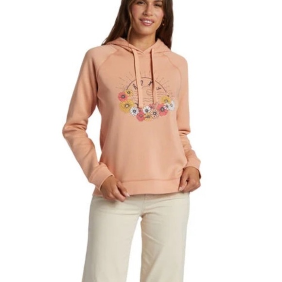 Roxy Pullover Floral Graphic Hoodie Sweatshirt Size L - Picture 3 of 10